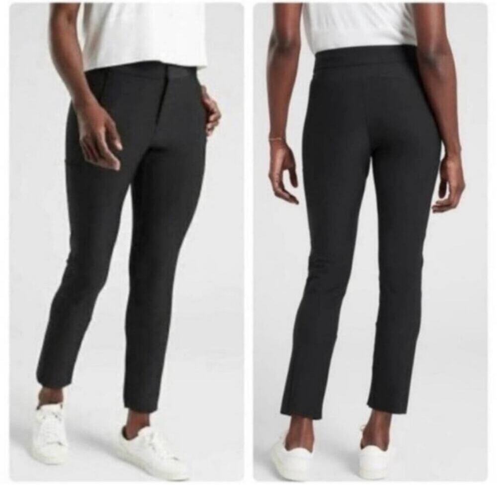 Athleta Pants Women 6 Black Stellar Trouser Modern Casual Active Sleek Commute